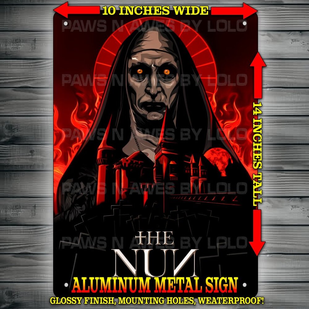 The Nun Horror Movie Conjuring Universe Glossy Wall Art Metal Sign 10x14"